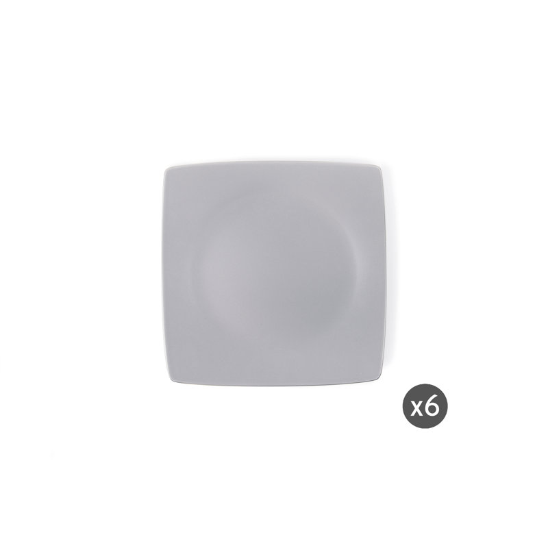 Excelsa Eclipse Set Of 6 Dessert Plates, Grey
