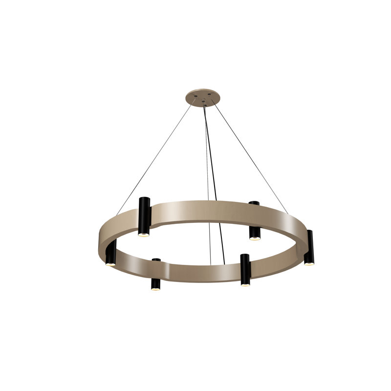 Luminaire suspendu Flow Accord, H 5,31 po x l 23,62 po x P 23,62 po, Cappuccino biologique