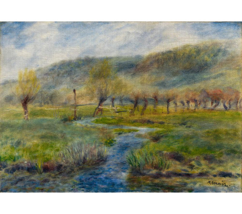 "La Prairie" par Henri Le Sidaner - Toile tendue avec châssis, H 24 po x l 17 po