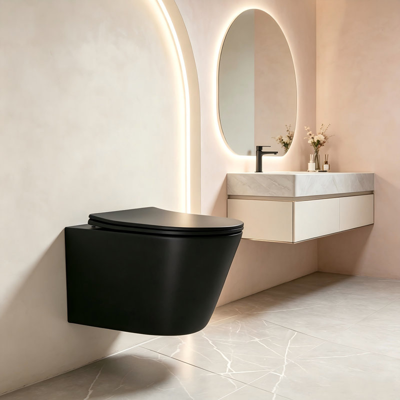 Toilette murale Yingze, Noir mat