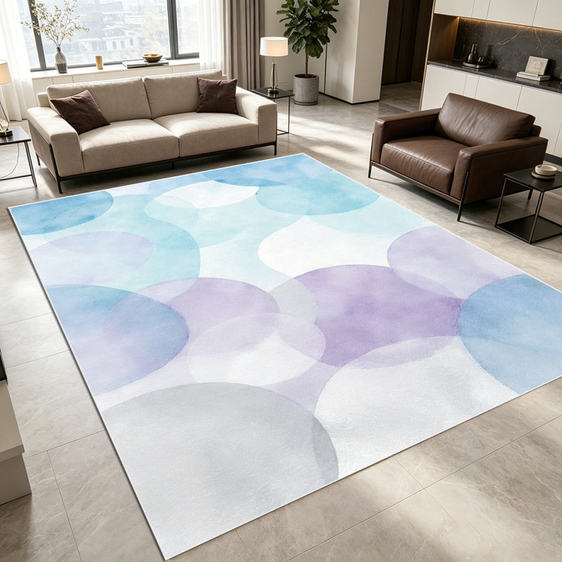 1PC Abstract Brushstroke Blush Pink & Taupe Distressed area rugs for Living Room, Soft and Comfortable, Suitable for all seasons, easy-to-maintain, machine washable Indoor floor mat, Under Table Farmhouse suitable for dining table, bedroom, kitchen.