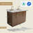 Linsay 48" Fully Assembled Rustic Farmhouse Double Sink Bathroom Vanity with Chevron Wood Cabinet, Engineered Marble Countertop