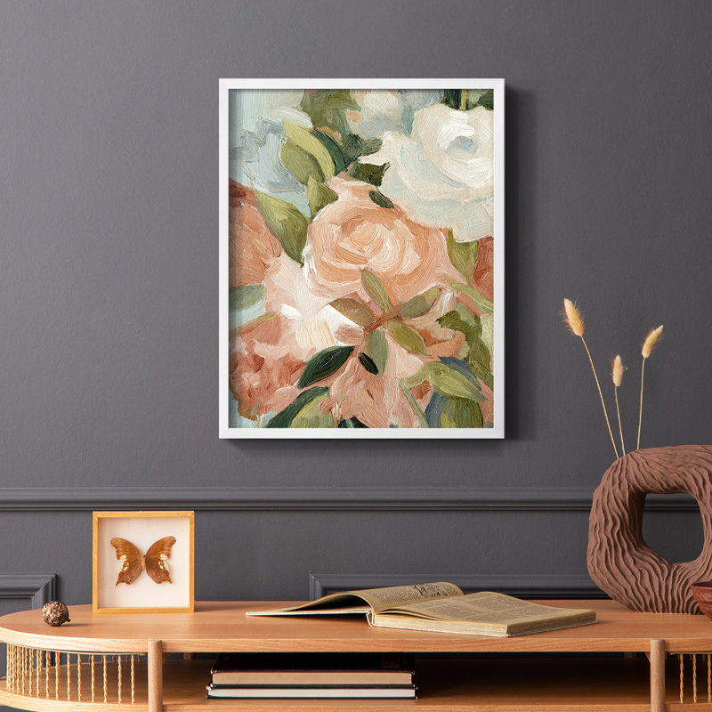 Bouquet Scatter III, reproduction encadrée - bois massif, H 28 po x l 22 po, Blanc