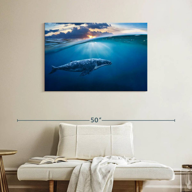 Brampt Blue Ocean Whale, 26" H x 39" W