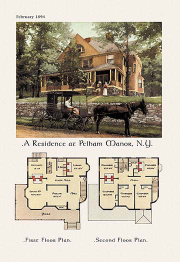 «Residence at Pelham Manor», impression, H 30 po x l 20 po x P 1,5 po