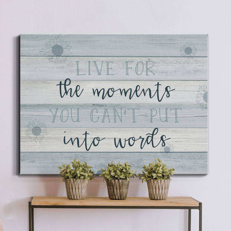 Reproduction d’art textuel sur toile tendue moments into Words, H 48 po x l 36 po x P 1 po