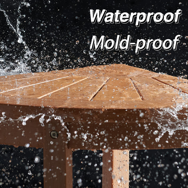 Tabouret de coin de douche, Teck