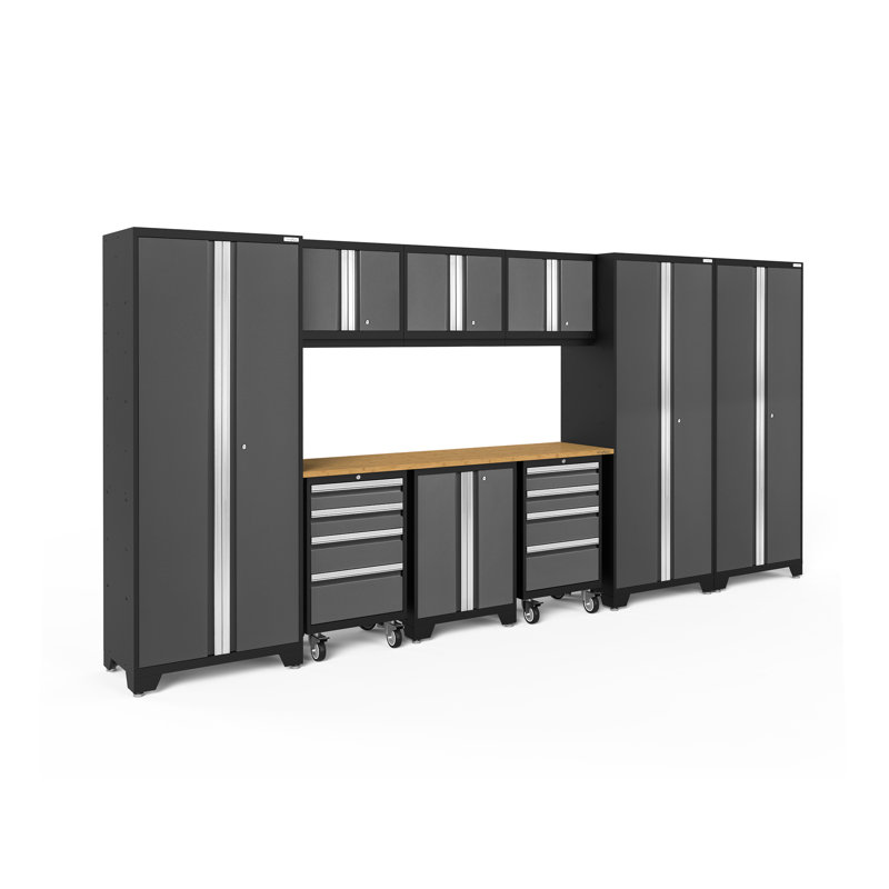 Bold Series 10 Piece Complete Storage System Set, Gray, Bamboo 