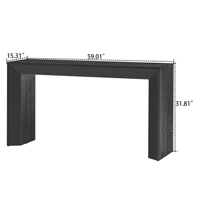 Console autoportante en bois Vintage, Noir
