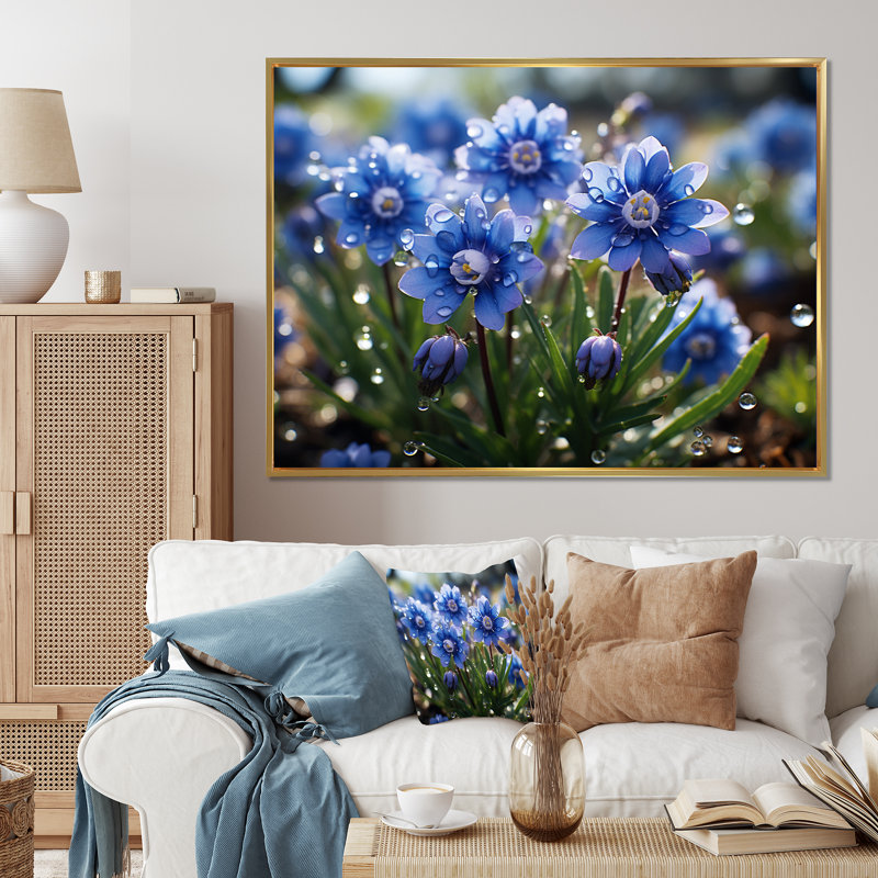 " Blue Bonnets Field Photo VI ", Gold Floater Framed, 12" H x 20" W x 1" D