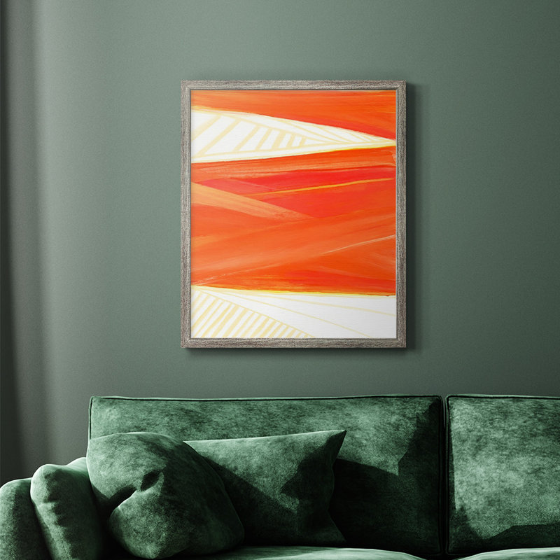 Warm Rays I, toile encadrée de qualité supérieure - prête à être accrochée, Argent patiné, H 24 po x l 20 po