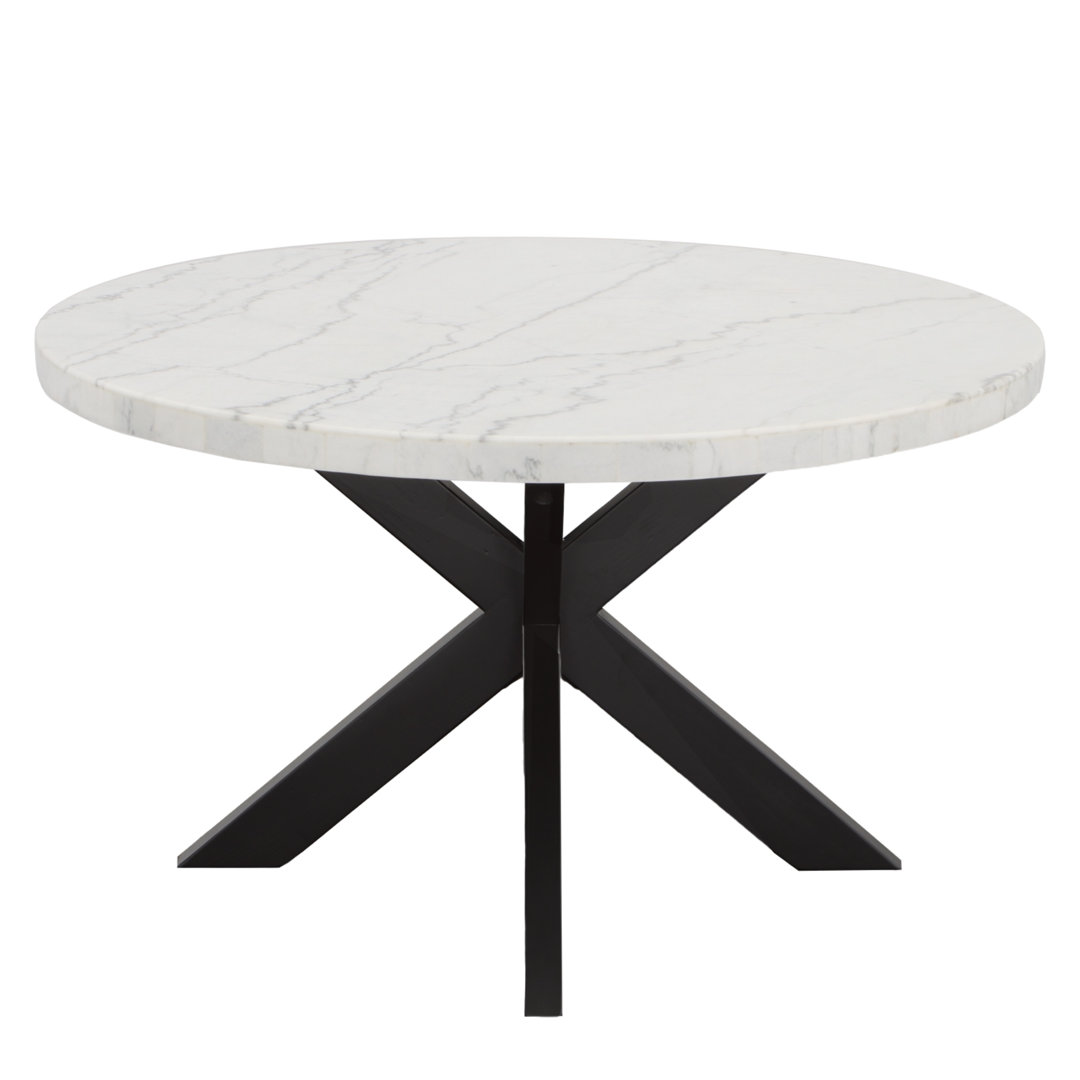 Fishburne Xena White Marble Top 52" Round Dining Table Latitude Run®