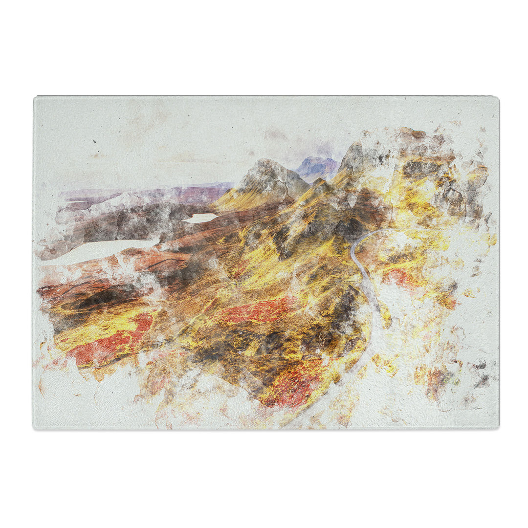 Tempered Glass Mountain View in Scotland Chopping Board