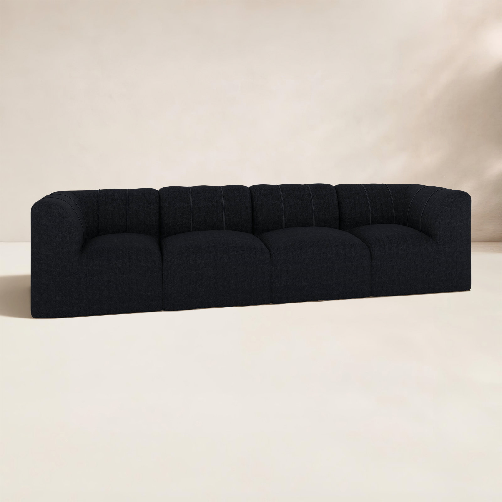 Praia 4-Person Sunbrella® Patio Seating Group, Canvas Black Sunbrella® Canvas
