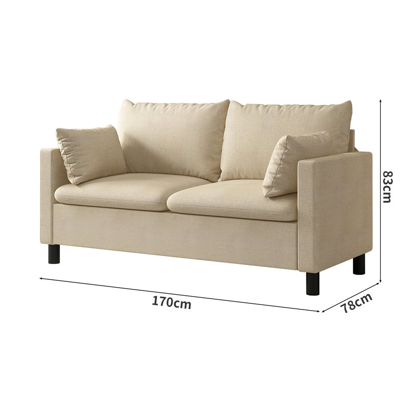 Nipun 3 Seater Linen Sofa, Beige