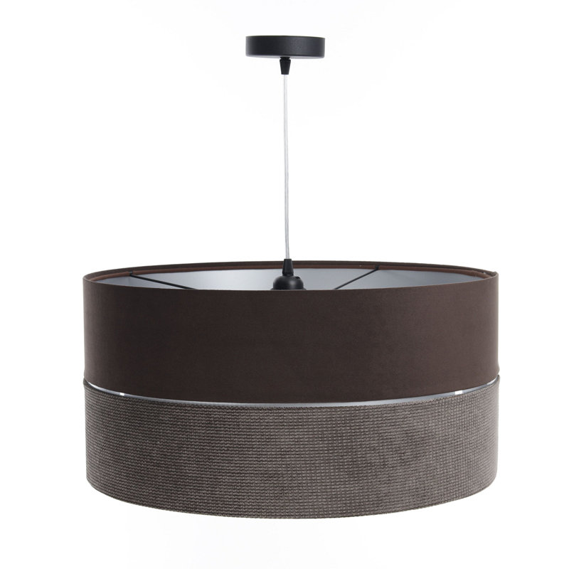 Roncy 1 - Light Drum Pendant, 102cm H x 40cm W x 40cm D, Brown/Silver