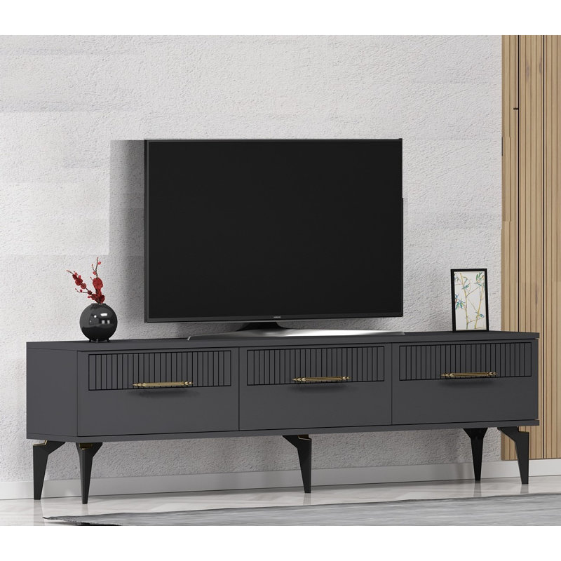 Keikei Unfinished TV Stand, Black