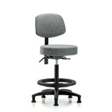 Sylvie Backed Adjustable Height Ergonomic Lab Stool with Footring Wheels