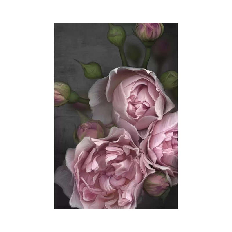 Pink Peony by Juliana Loomer - Painting on Canvas, 66.04cm H x 45.72cm W x 3.81cm D, Wrapped Canvas