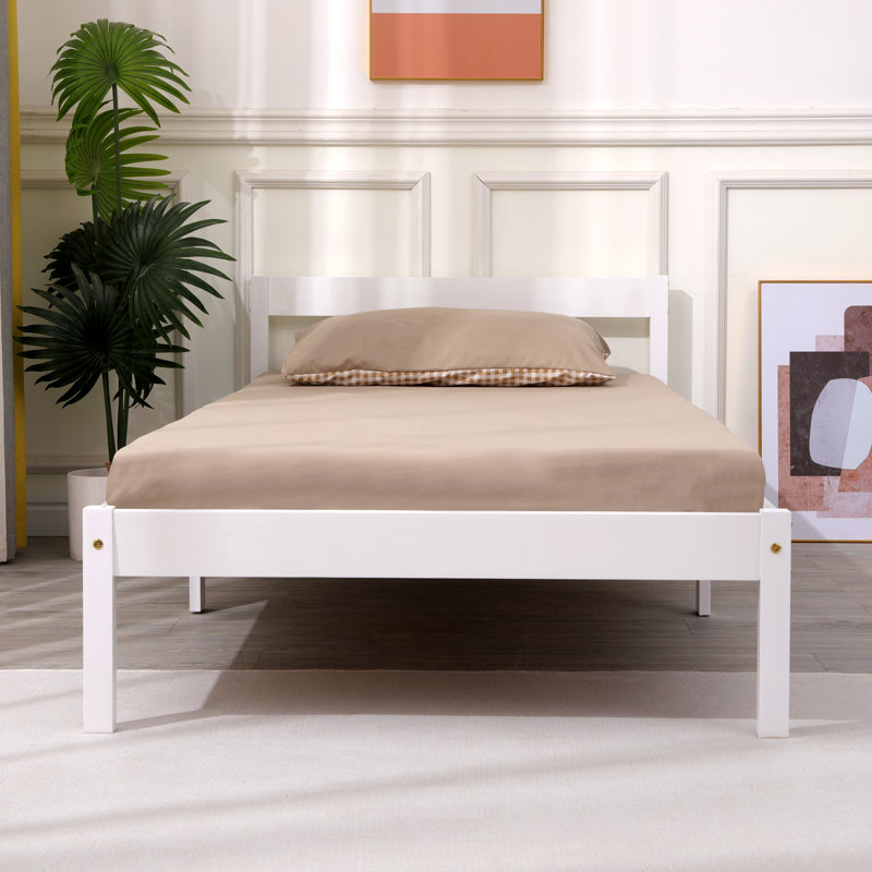 Izeal Solid Wood Bed, Single (3'), White