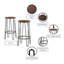 Ensemble de 17 tabourets de bar 17,5 po 17 Stories, noyer