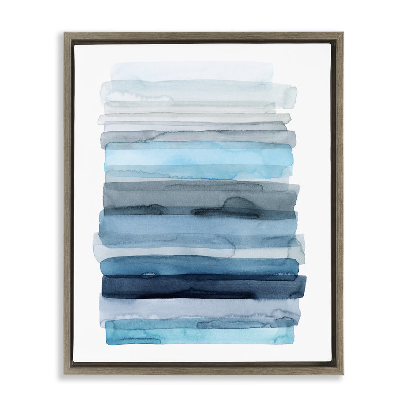 «Water Inspired Ombre Grain» par Grace Popp, H 21 po x l 17 po, Cadre flottant orme Montalcino