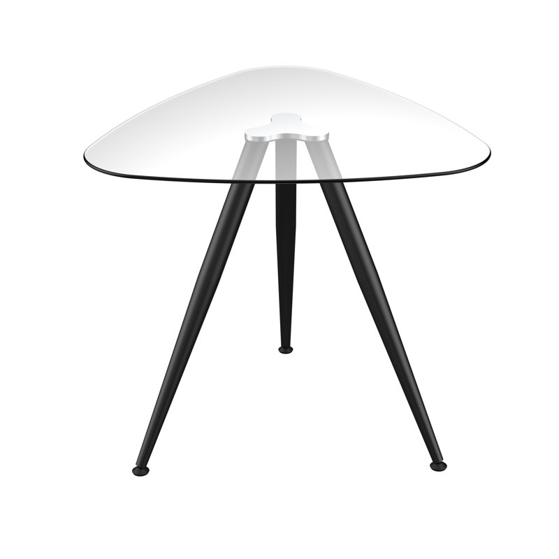 Glass Top Metal Base Dining Table, Black