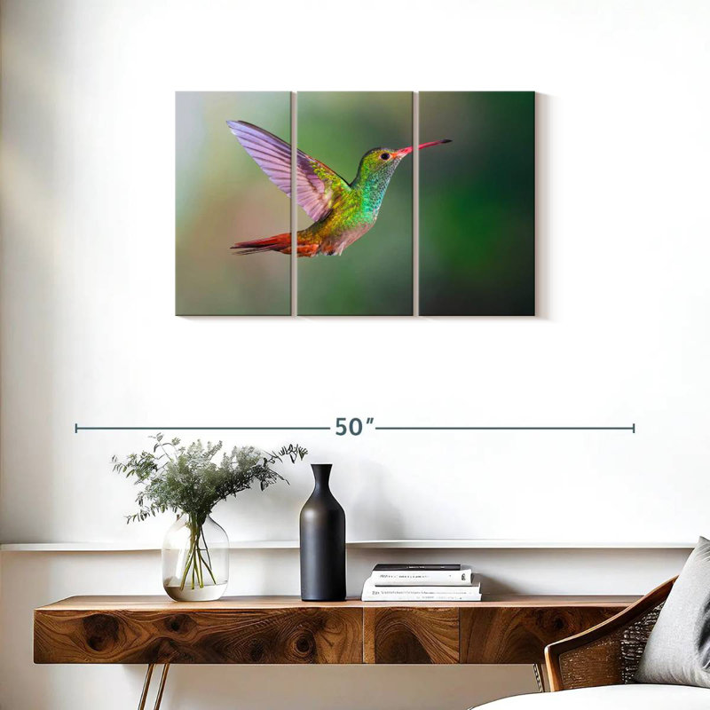 Iridescent Hummingbird, 20" H x 33" W