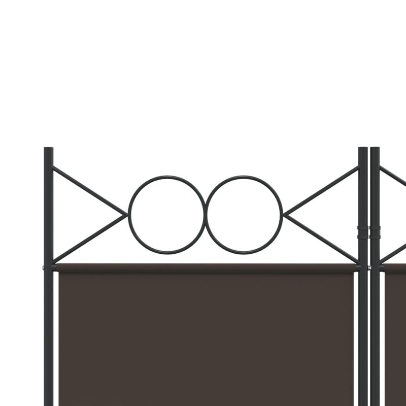 Casida Folding Room Divider, 240 x 220 cm, 6, Brown