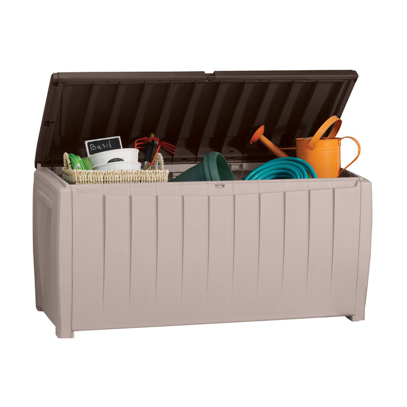 Keter Novel 90 Gallon Durable Resin Outdoor Storage and Organization Deck Box Ideal For Garden Patio Furniture and Supplies (Choose Colour)