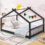 Lit maison, lit double, construction en pin, toit de l'aire de jeu pour un sommeil réparateur, structure en pin, toit de maison de jeu, améliore l'expérience