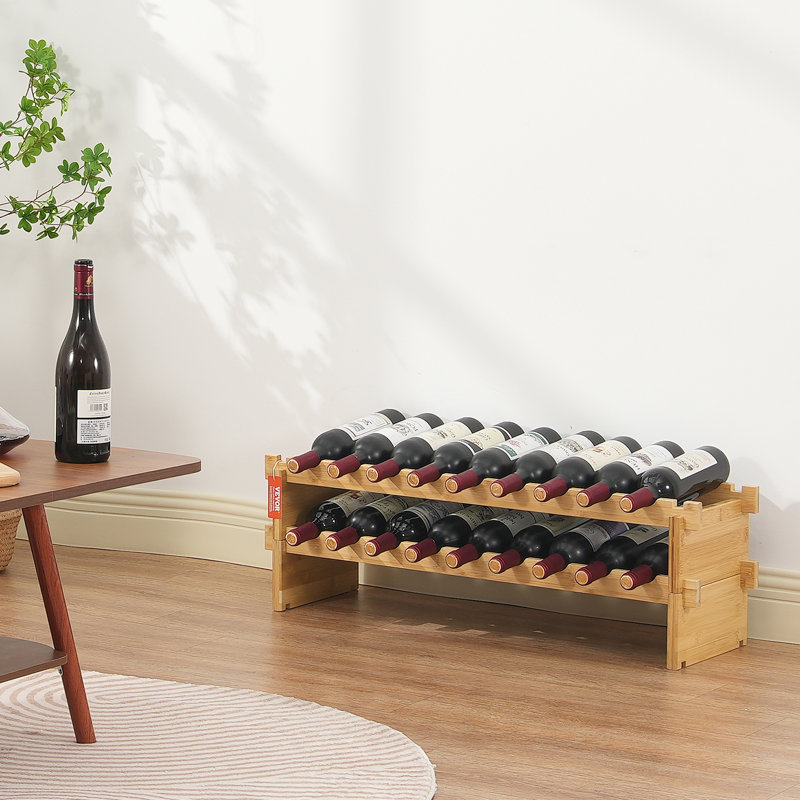Wine Bottle Rack Satin Nickel, 27.4cm H x 85.1cm W x 24.9cm D