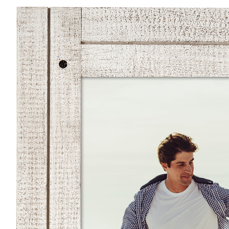 Cadre photo Americanflat rustique - poli, verre transparent, Blanc, 16 po x 20 po