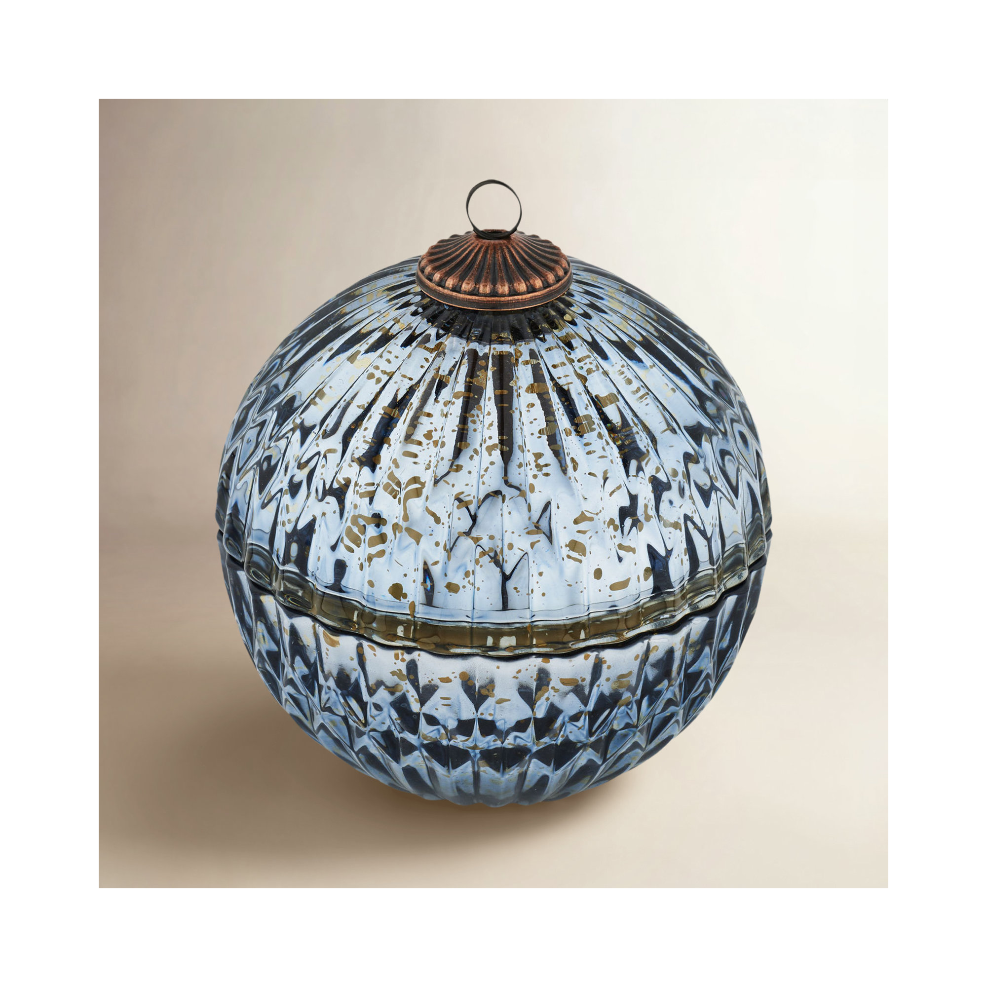 ILLUME Noble Holiday North Sky Small Crackle Glass Candle, Glass Ornament