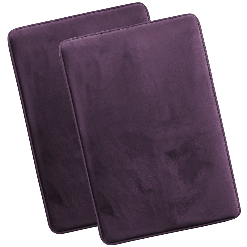 Steph Luxury Memory Foam Bathroom Rug Set, Grand: l 20 po x L 34 po, Mauve
