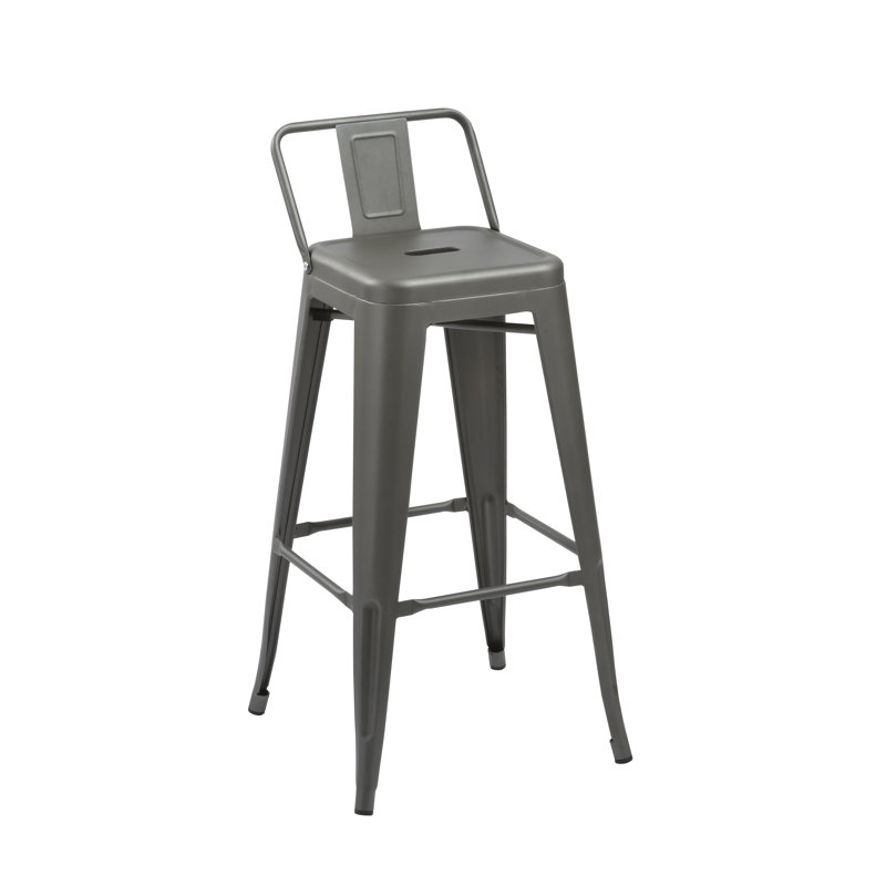 Nirvelli Counter Stool, Gunmetal/Brown
