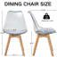 Ensemble de 4 chaises de salle à manger en acrylique, chaises de cuisine transparentes avec assise rembourrée, pieds en bois massif, pour salon ou bureau, gris pâle-919520904-919520907