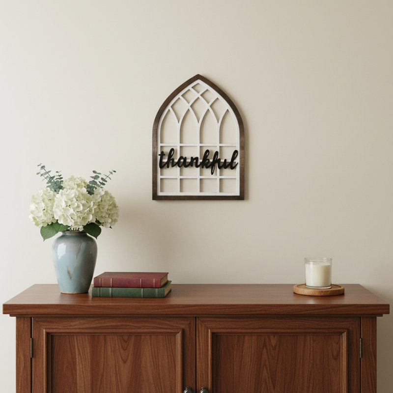 24" X 17" Brown And White Wood Wall Decor