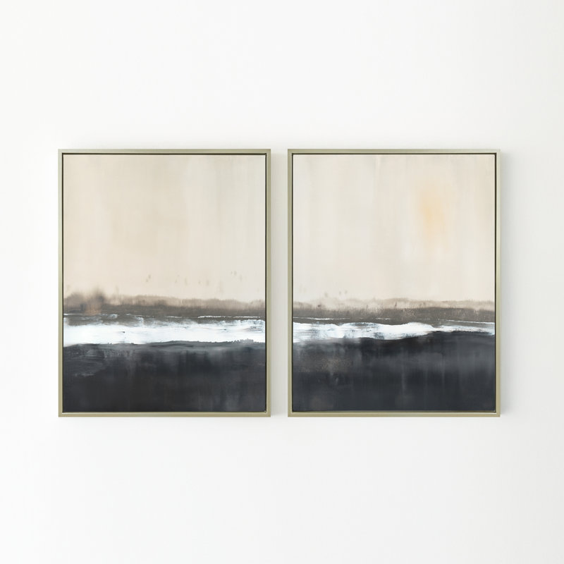 "The Crossing" par Carol Benson-Cobb 2 pièces, H 41,5 po x l 63 po, Doré