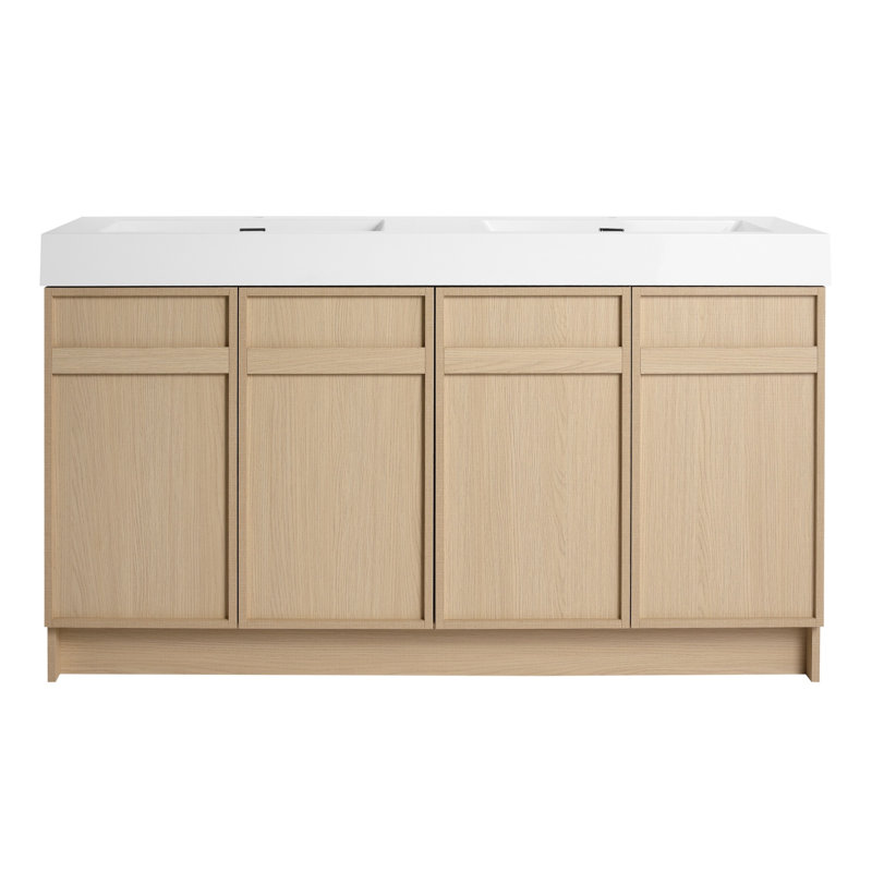 Meuble-lavabo double 60 po avec lavabo en résine