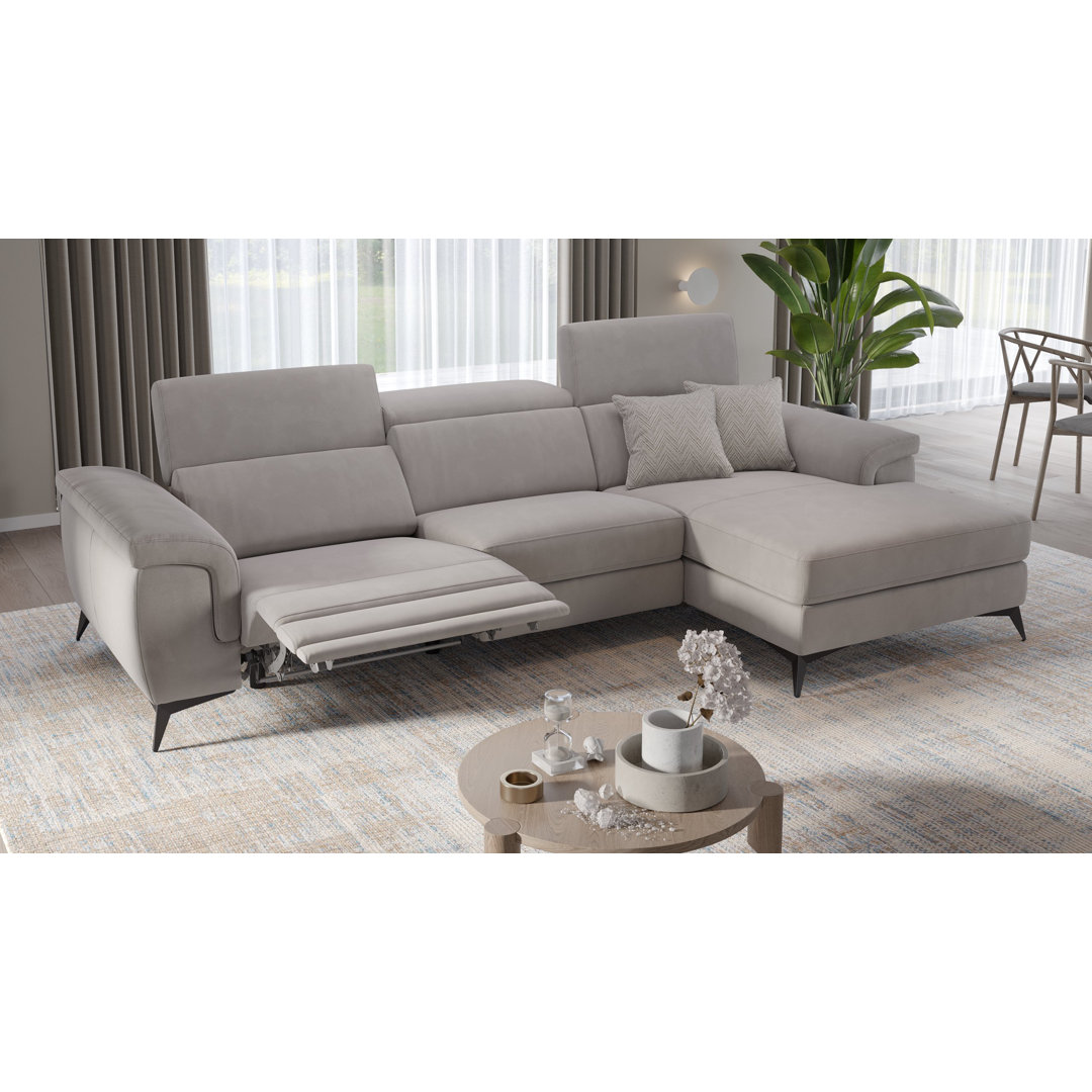 Perspections Stoff Ecksofa Cobyn Schwarz Links mit Funktionen