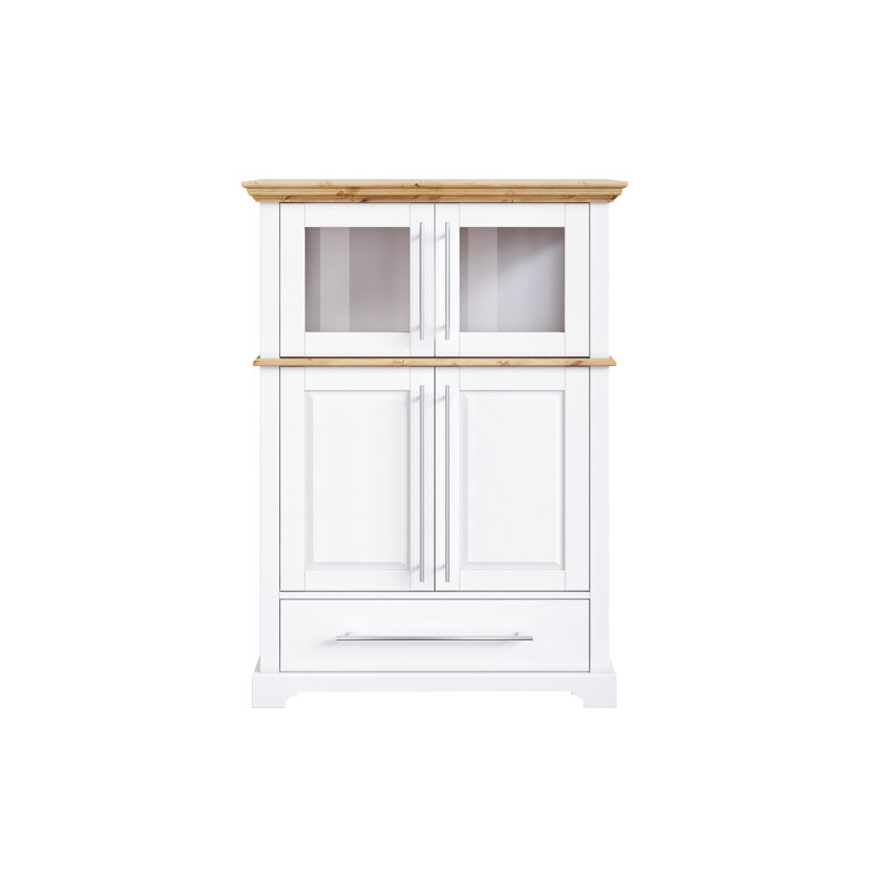 Brasen Display Cabinet, White/Natural