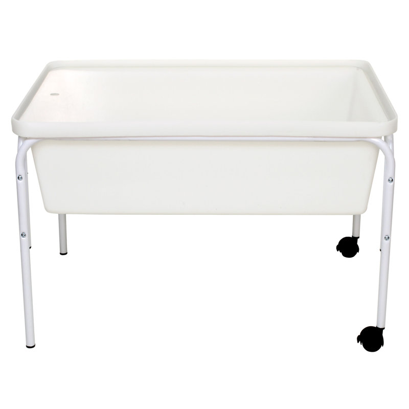 Table de jeu et sable en métal blanc, 2' x 3'
