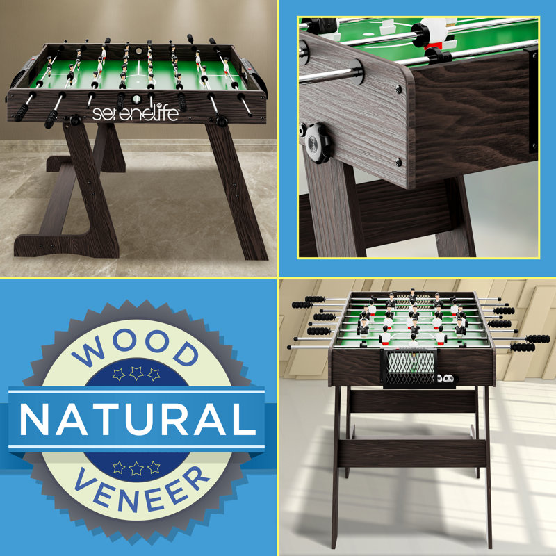 SereneLife 48" Foldable Black and Green Foosball Table
