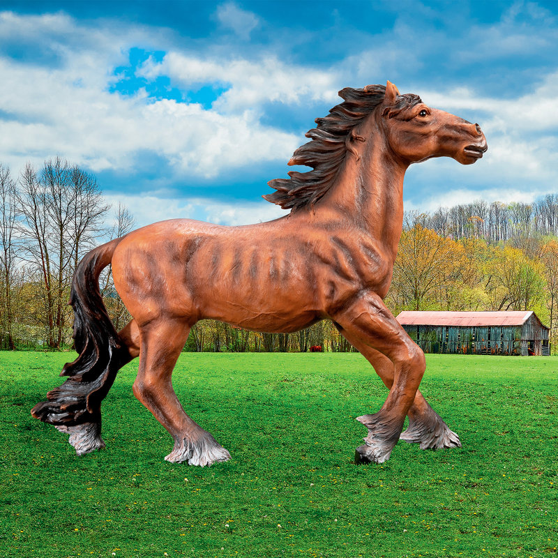 Statue Mustang de course débridée