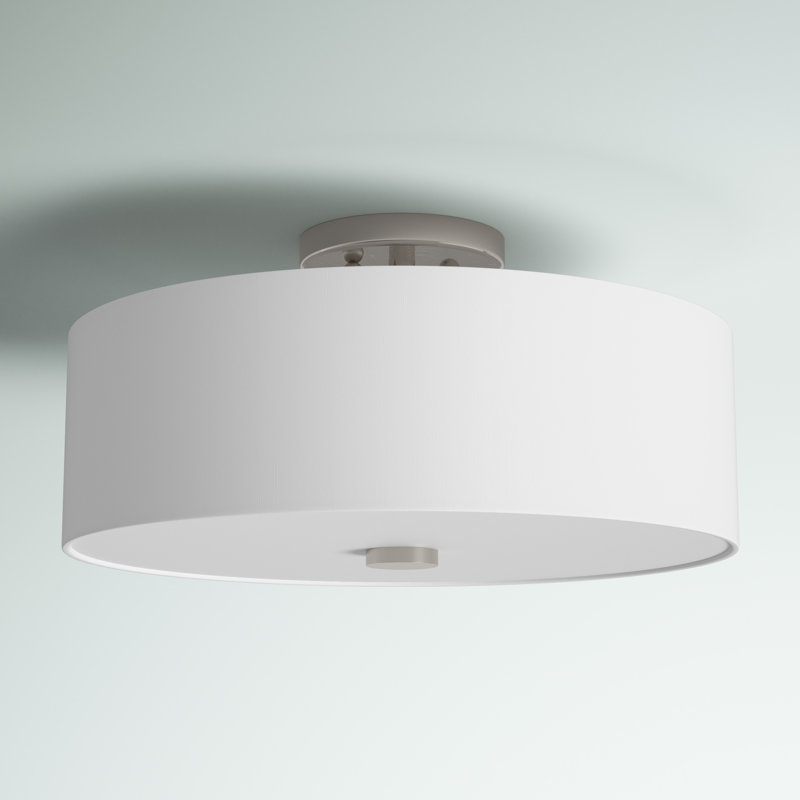 Adilyn Fabric Semi Flush Mount, Brushed Nickel