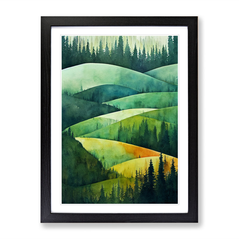 Forest Hills No.3 - Single Picture Frame Painting, Black, 64cm H x 46cm W x 2cm D