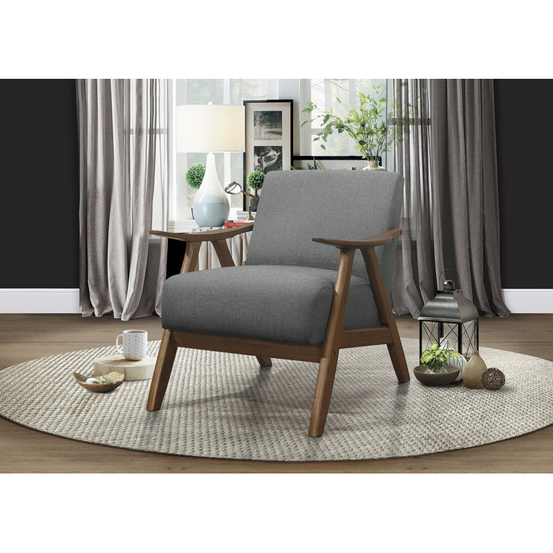 Fauteuil Lyelah, 100 % polyester gris clair