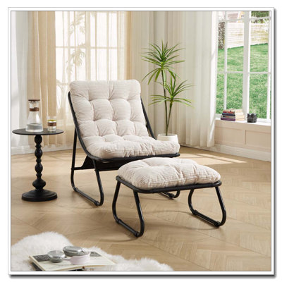 Patio Outdoor Lounge Chair with Ottoman