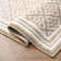 Isla Machine Woven Synthetic Geometric Area Rug In Beige/White